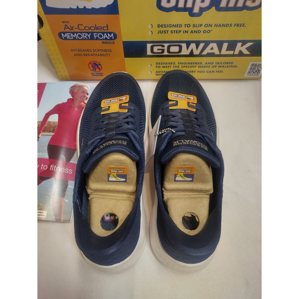 Skechers Slip-ins Go Walk Flex Grand Entry Navy White Shoes 124836 NVW Womens 7 - Picture 7 of 9